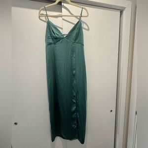 Wild Fable Teal Satin Dress